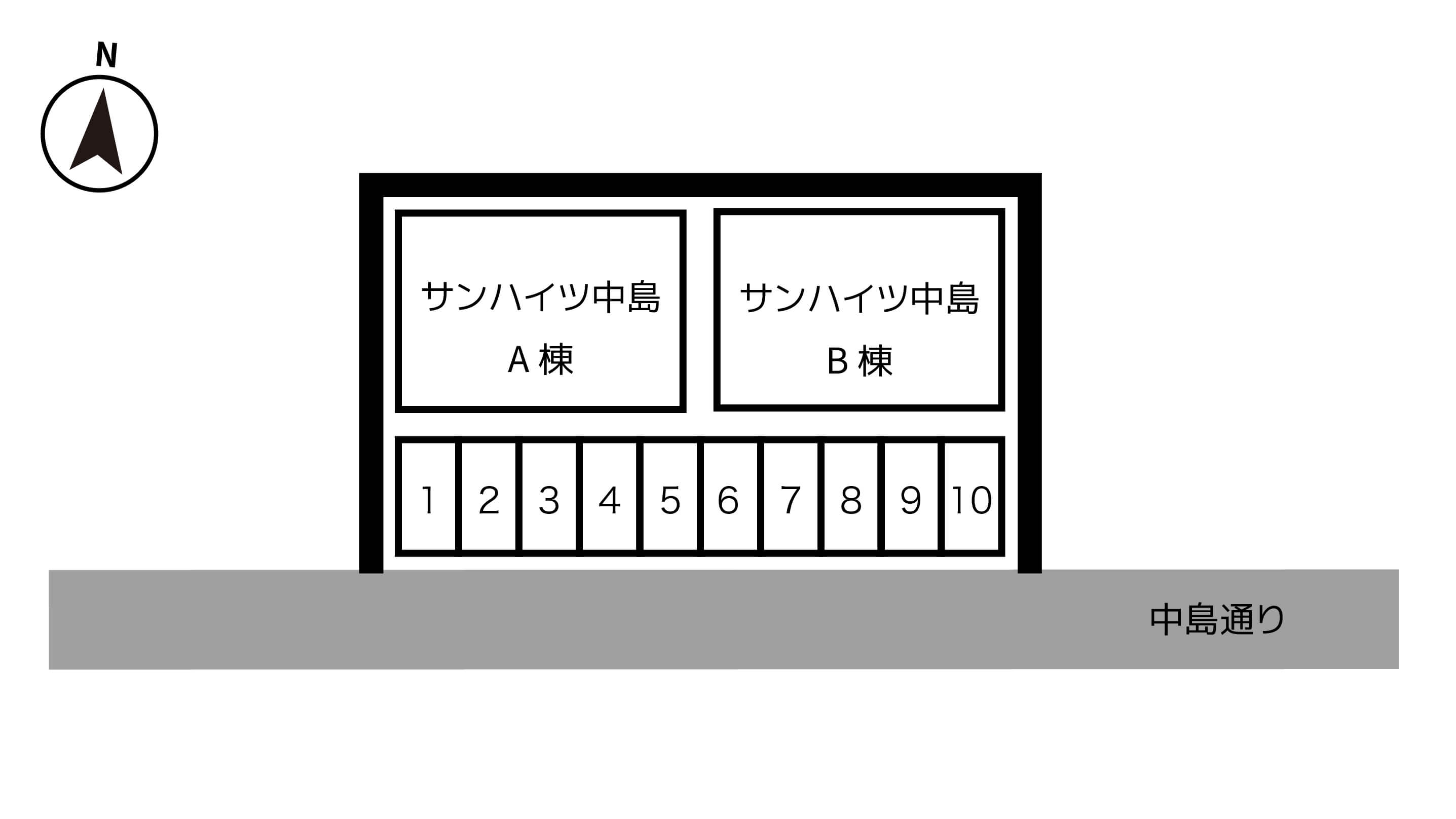 長岡市水道公園から近くて安い《軽自動車》サンハイツ中島駐車場