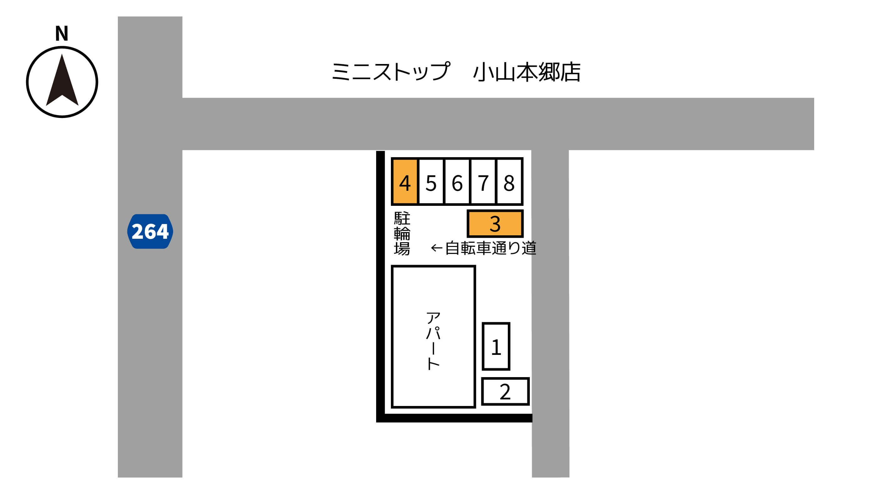 小山駅から近くて安い《軽自動車まで》flat城山アパート駐車場