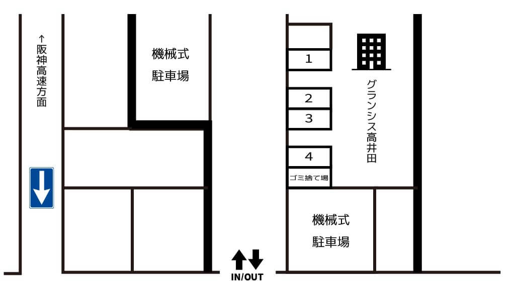 布施公園から近くて安い《屋内》グランシス高井田駐車場