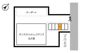 特P 【軽・コンパクト】北20条西8丁目1-23駐車場の図面