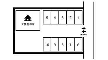 特P 【9番・10番】大橋整骨院駐車場の図面