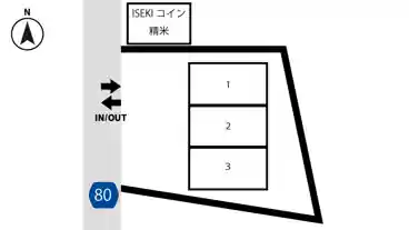 特P 大野道網田524-1 ISEKIコイン精米 駐車場の図面