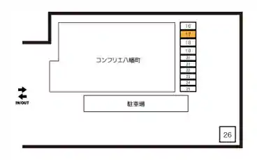 特P 《原付~中型バイク専用》コンフリエ八幡町バイク駐車場の図面