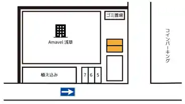 特P 《バイク専用》浅草2-23-1駐車場の図面