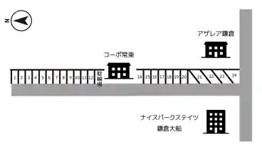 特P コーポ常楽駐車場の図面