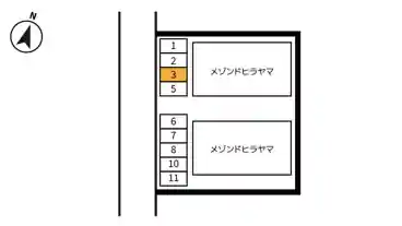 特P メゾンドヒラヤマ【3番】駐車場の図面