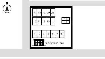 特P 《駐車場番号21》下小口一丁目１２１−１駐車場の図面