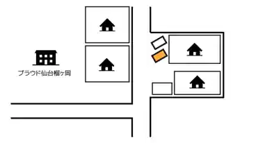 特P 【右側】《コンパクトカーまで》宮城野1-25-23 駐車場の図面