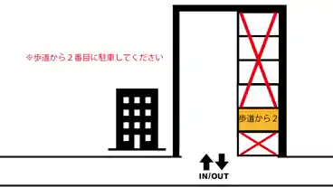 特P 【歩道から２】鴨江4-15-15付近駐車場の図面