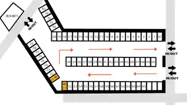 特P 【軽専用 21番・51番】しずてつジャストライン永楽町駐車場の図面