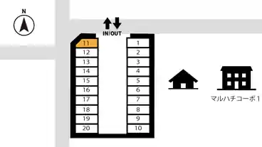 特P 【11番・軽専用】沼１２５−２付近駐車場の図面