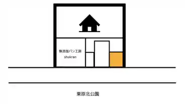 特P 【小型車専用】無添加ぱん工房 しゅくらん 駐車場の図面