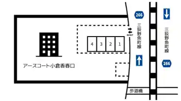 特P 《軽・コンパクト》香春口1-2-17駐車場の図面