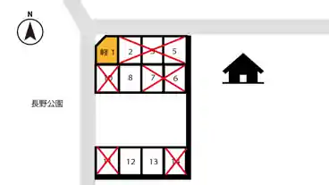 特P 【1番・軽専用】駅前１丁目12番１駐車場の図面