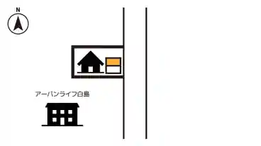 特P 【右側/軽自動車】白島北町3−5駐車場の図面