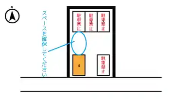 特P 《軽自動車/4番》緑ケ丘3-6-20駐車場の図面