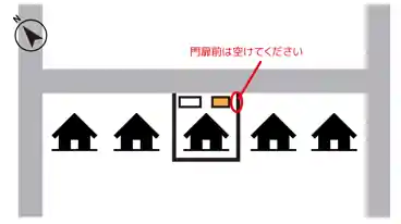 特P ※玄関側に寄せてください※【軽専用】平田1-3-19駐車場の図面