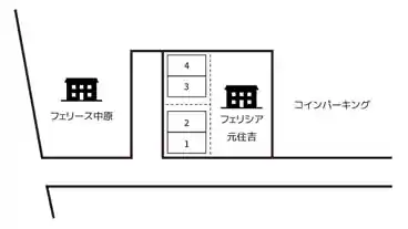 特P フェリシア元住吉 駐車場の図面