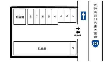 特P 《原付専用》グランシス高井田駐車場の図面