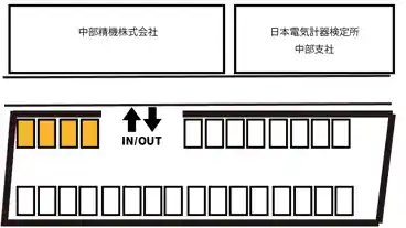 特P 中部精機 従業員専用駐車場内　気噴町3丁目駐車場の図面