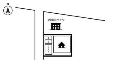 特P 西川田5-19-12駐車場の図面