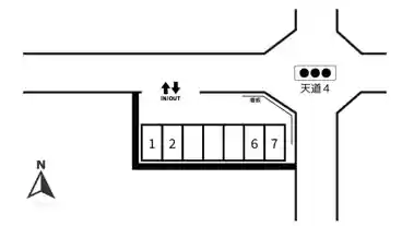 特P 《軽自動車》天道町4-8-3付近駐車場の図面