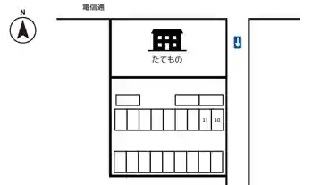 特P 【10番】【11番】西三条南6-2-2駐車場の図面