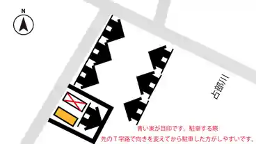 特P 【中型車まで】上和田町上川田2-6駐車場の図面