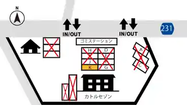 特P 【K】カトルセゾン駐車場の図面