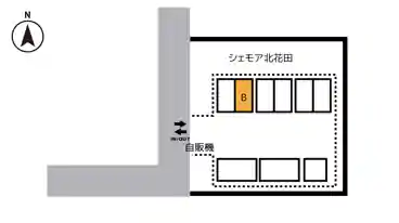 特P シェモア北花田区画B駐車場の図面