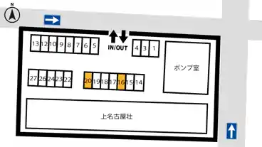 特P 【16番・20番】上名古屋荘駐車場の図面