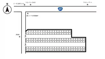 特P 《バイク専用》水沢東中通り１丁目駐車場　パーキング東中通りの図面