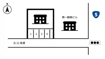 特P 【水曜以外/時間制限あり】北12条西1丁目コープ隣駐車場の図面