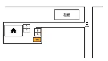 特P 【シャッター付】松岡406-1駐車場の図面