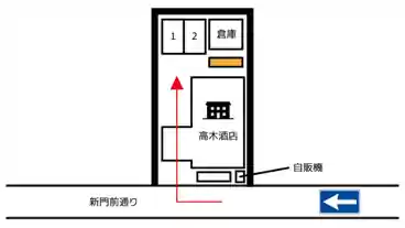 特P 《バイク専用》高木酒店駐車場の図面