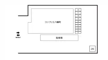 特P 《原付》コンフリエ八幡町バイク駐車場の図面