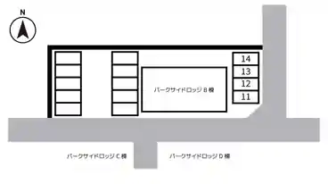 特P パークサイドロッジB棟駐車場の図面