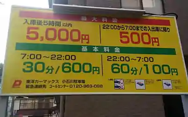 特P 東洋カーマックス 小石川駐車場の全体