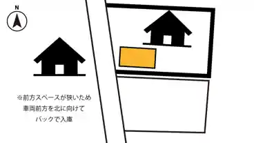 特P 《中型車まで》丁子田15-14駐車場の図面